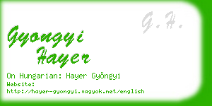 gyongyi hayer business card