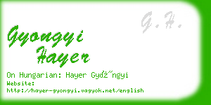 gyongyi hayer business card